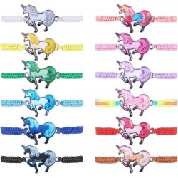 12pc Women Girl Unicorn Woven Friendship Bracelet Set For Party Favor Multicoloured Adjustable Bracelet